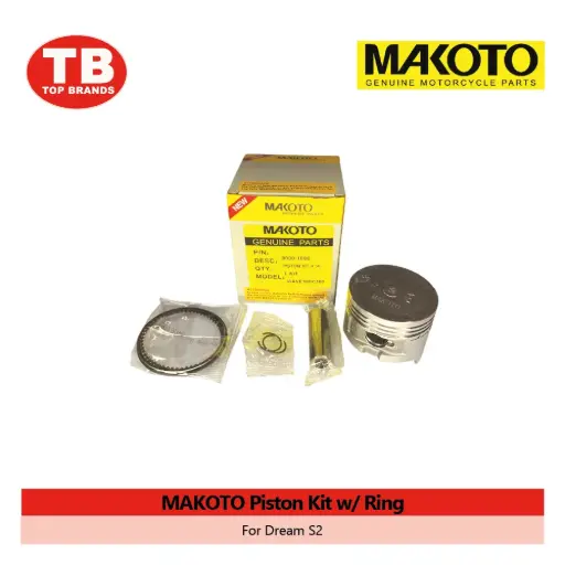 [110255] PISTON KIT W/RING PIN & CLIP / DREAM S2 / RIKEN - LZD 