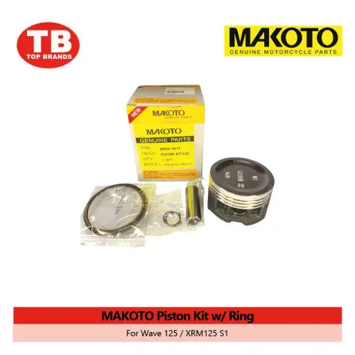 [115729] PISTON KIT W/RING PIN & CLIP / W125/XRM125 S1 / MAKOTO - LZD 