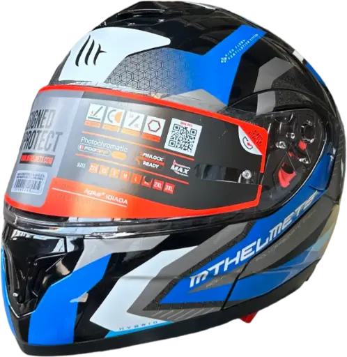 [20068295] HELMET MT ATOM SV 372 / L BLACK/BLUE HYBRID - LZD