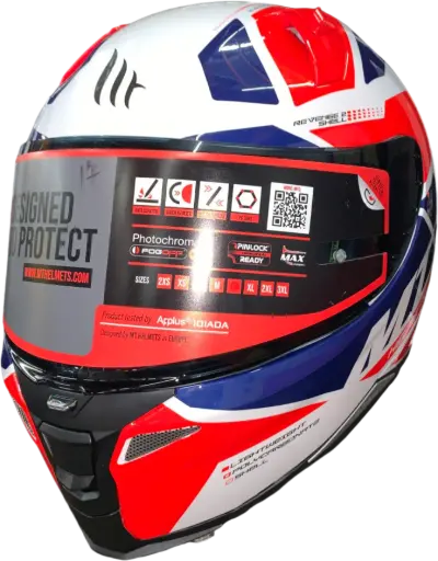 [20068963] HELMET MT REVENGE2 G 1631 / L WHITE/RED SCALPEL - LZD