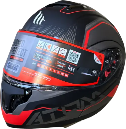 [20069780] HELMET MT ATOM SV / 3630 L M.BLACK/RED QUARK - LZD