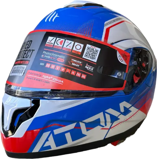 [20069789] HELMET MT ATOM SV / 1730 L WHITE/BLUE QUARK - LZD