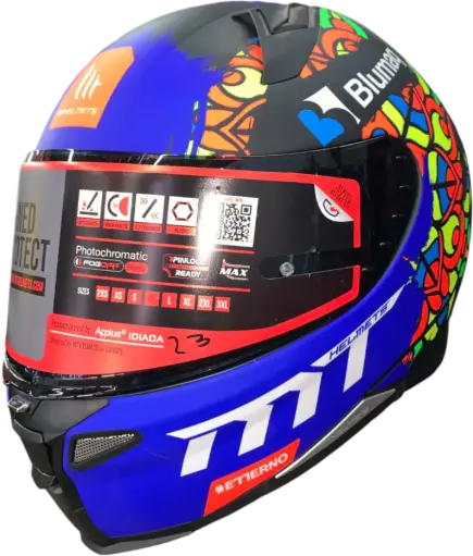 [20070002] HELMET MT REVENGE2 G 3711M / M M.BLACK/BLUE MOTO3 - LZD