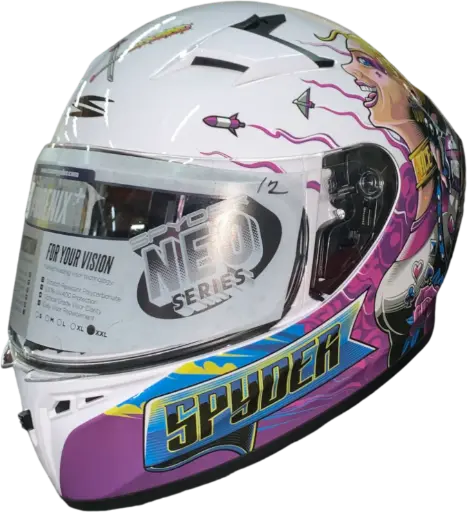 [21070621] HELMET SPYDER PHOENIX+ G 17N5_FP / 2XL WHITE/BLUE/PINK ACE - LZD
