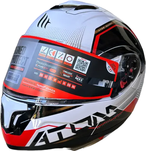[21071221] HELMET MT ATOM SV 1630 / M WHITE/RED QUARK - LZD