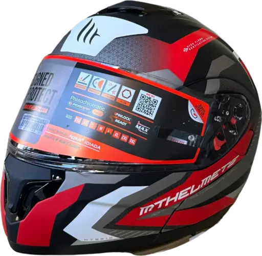 [21071226-DS] HELMET MT ATOM SV 362M / L M.BLACK/RED HYBRID - LZD - DISPLAY SET