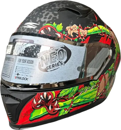 [21072357] HELMET SPYDER NEO STRIKE GD 381M_SS / M MATT BLACK/GREEN/RED VIXEN - LZD