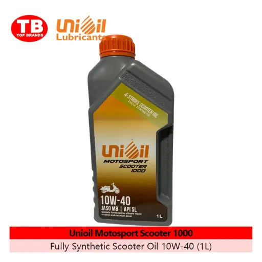 [4806017901776] -OIL ENGINE UNIOIL SCOOTER 1000 FULLY SYNTHETIC / 12X1000ML MB SL AT 10W-40 (A18201) - LZD