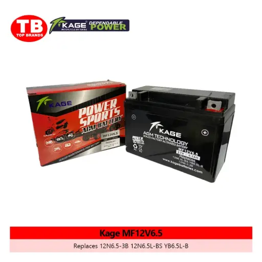 [6947312407322] BATTERY SEALED / YB6.5L-BS RUSI (2024) / KAGE (10PCS/BOX) - LZD 