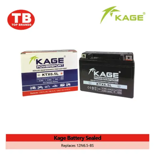 [6947312407322] BATTERY SEALED / YB6.5L-BS RUSI (2024) / KAGE (10PCS/BOX) - LZD 