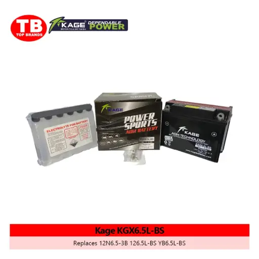 [6947312407773] BATTERY MF SEP. ACID / 12N6.5-BS RUSI (2024) / KAGE (8PCS/BOX) - LZD - FMV 