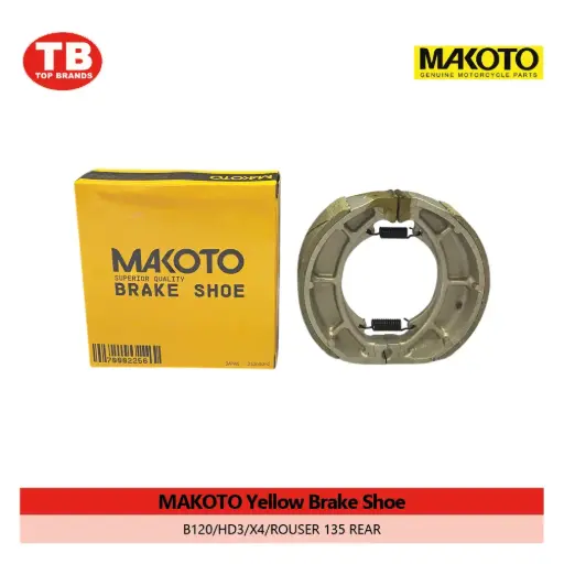 [70002256] BRAKE SHOE / B120/HD3/X4/ROUSER135 REAR / MAKOTO YELL - LZD - FMV 