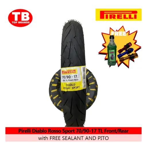 [801922727361384] TIRE DIABLO ROSSO SPORT / 70/90-17 TLF/R (2024) / PIRELLI / - LZD
