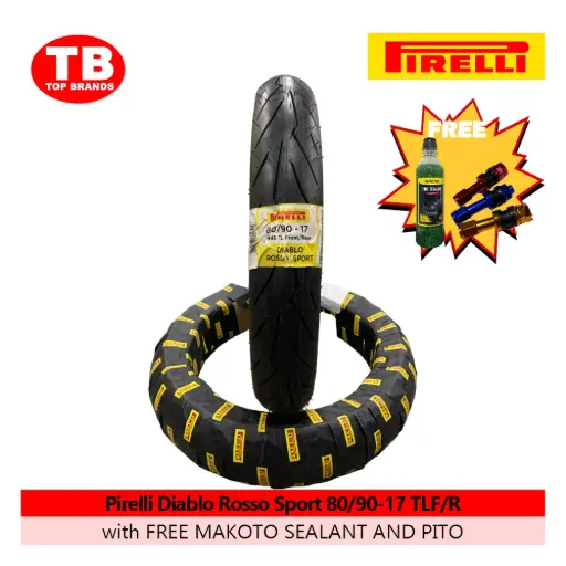 [8019227361391] TIRE DIABLO ROSSO SPORT / 80/90-17 TLF/R (DOT 2024) / PIRELLI / - LZD