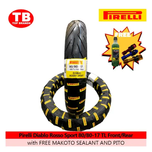[8019227361414] TIRE DIABLO ROSSO SPORT / 80/80-17 TLF/R (2022) / PIRELLI / - LZD