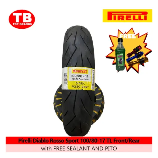 [8019227361421] TIRE DIABLO ROSSO SPORT / 100/80-17 TLF/R (2024) / PIRELLI / - LZD