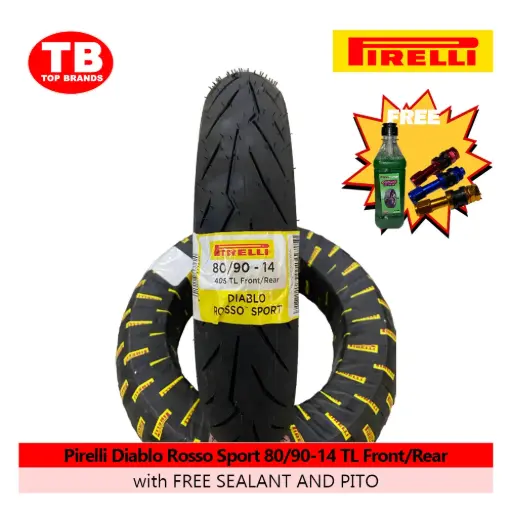 [8019227377620] TIRE DIABLO ROSSO SPORT / 80/90-14 TLF/R (2024) / PIRELLI / - LZD