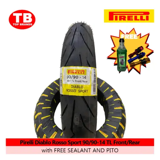 [8019227377637] TIRE DIABLO ROSSO SPORT / 90/90-14 TLF/R (2024) / PIRELLI / - LZD