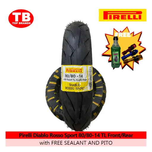 [8019227377774] TIRE DIABLO ROSSO SPORT / 80/80-14 TLF/R (2024) / PIRELLI / SRP1980 - LZD