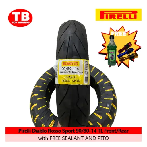 [8019227377781] TIRE DIABLO ROSSO SPORT / 90/80-14 TLF/R (2024) / PIRELLI / - LZD