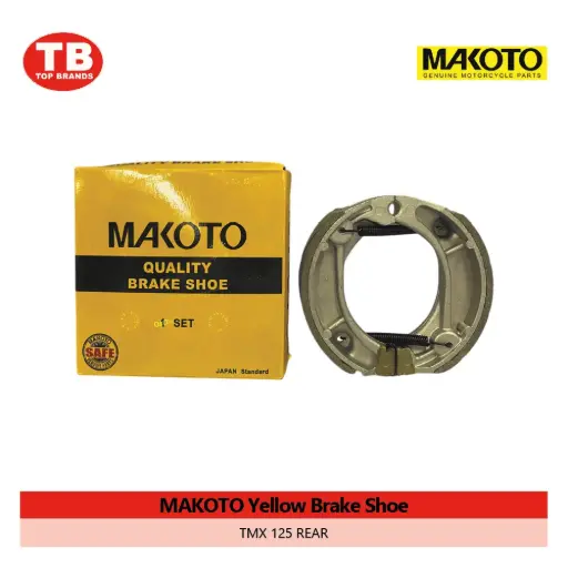 [90000502] BRAKE SHOE / TMX125 REAR / MAKOTO YELL - LZD 