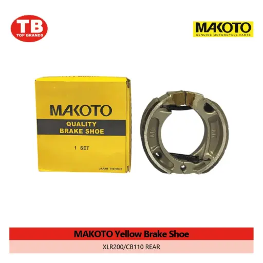 [90020450] BRAKE SHOE / XLR200/CB110 REAR / MAKOTO YELL - LZD 