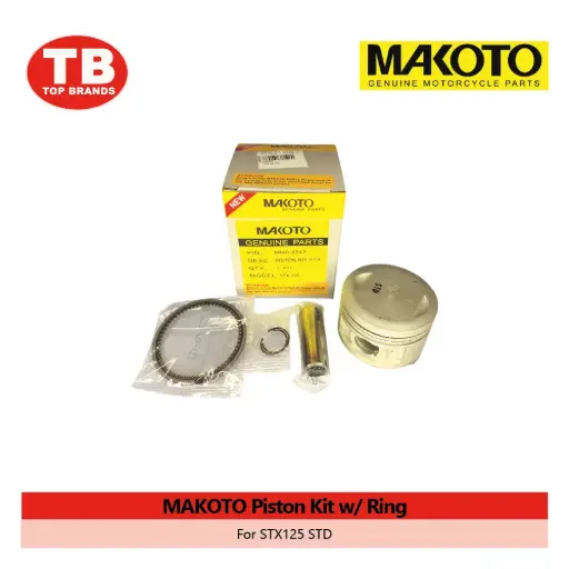 [A10602] PISTON KIT W/RING PIN & CLIP / STX125 STD / MAKOTO - LZD 