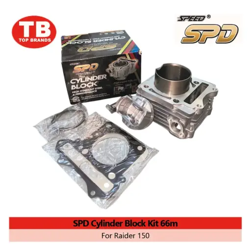 [A13480] CYL BLOCK W/PISTON KIT / RAIDER150 CARB 66MM / SPD - LZD 