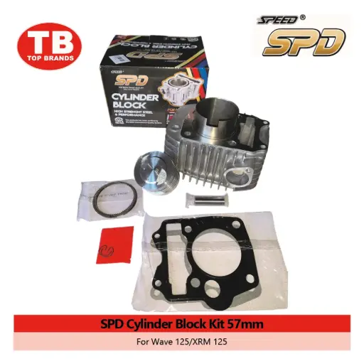 [A13482] CYL BLOCK W/PISTON KIT / W125/XRM125 57MM / SPD - LZD 