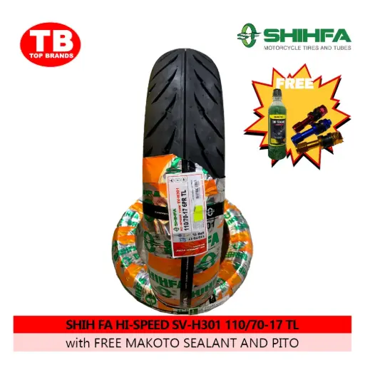 [A13705] TIRE SHIH FA HI-SPEED DSIGN / TL 110/70-17 SV-H301 6PLY (DOT 2024) - LZD - FMV 