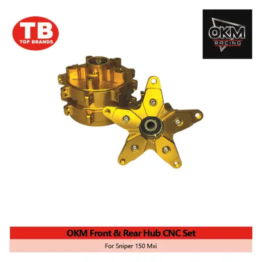 [A13771] HUB FRONT & REAR CNC / SNIPER150 MXI GOLD / OKM - LZD 