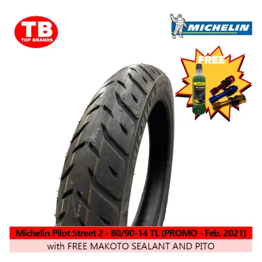 [A17124] PROMO - TIRE MICHELIN PILOT STREET 2 / TL 80/90-14 / SRP1791 (2021) -DST- LZD