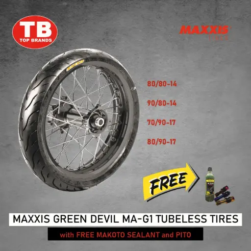 [A17354] TIRE MAXXIS GREEN DEVIL / TL 80/80-14 MA-G1 (DOT 3824) - LZD