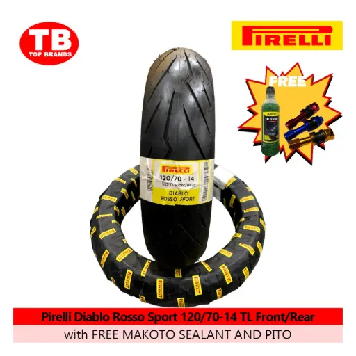 [A17871] TIRE DIABLO ROSSO SPORT / 120/70-14 TLF/R (DOT 2024) / PIRELLI / - LZD