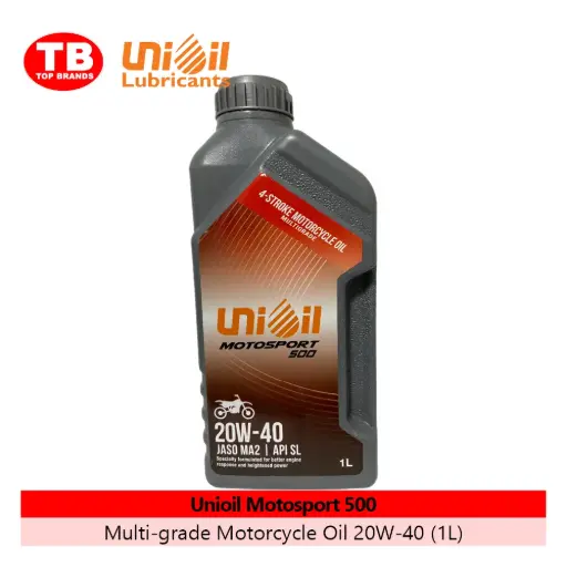 [A18203] -OIL ENGINE UNIOIL 500 MULTI-GRADE / 12X1000ML SL MA2 20W-40 - LZD
