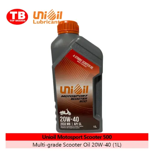 [A18902] -OIL ENGINE UNIOIL 500 MULTI-GRADE SCOOTER / 12X1000ML MB SL AT 20W-40 SRP222 FMV- LZD