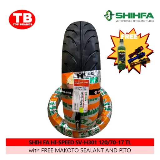 [A19446] TIRE SHIH FA HI-SPEED DSIGN / TL 120/70-17 SV-H301 6PLY (DOT 2024) - LZD - FMV 