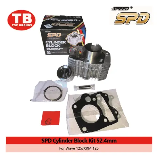 [A19528] CYL BLOCK W/PISTON KIT / W125/XRM125 52.4MM / SPD - LZD - FMV 