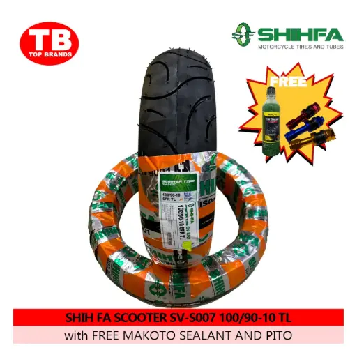 [A19627] TIRE SHIH FA DEMON DESIGN / TL 100/90-10 SV-S007 6PLY BURGMAN - LZD - FMV 