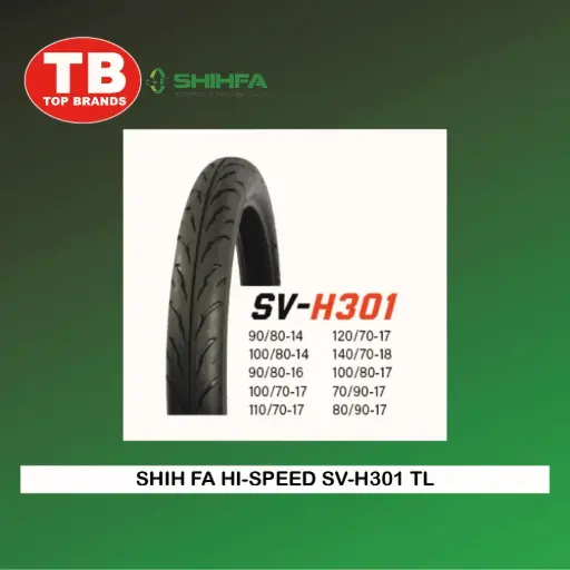 [A19676] TIRE SHIH FA HI-SPEED DSIGN / TL 100/80-17 SV-H301 6PLY (DOT 2024) - LZD - FMV 