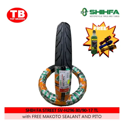 [A19680] TIRE SHIH FA / TL 80/90-17 SV-H296 4PLY (DOT 2024) - LZD - FMV 