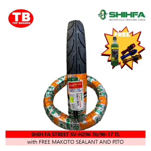 [A19681] TIRE SHIH FA / TL 70/90-17 SV-H296 4PLY (DOT 2024) - LZD - FMV 