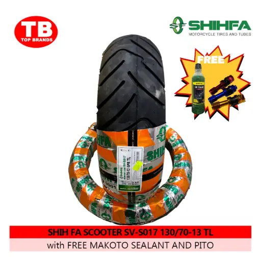 [A19973] TIRE SHIH FA SCOOTER / TL 130/70-13 SV-S017 6PLY (DOT 2024) NMAX/PCX FMV- LZD 