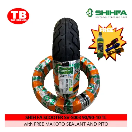 [A19993] TIRE SHIH FA SCOOTER / TL 90/90-10 SV-S003 6PLY (DOT 2024) BURGMAN - LZD - FMV 
