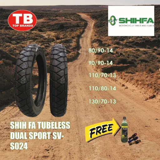 [A21209] TIRE SHIH FA DUAL SPORT / TL 110/80-14 ADV SV-S024 6PLY (DOT 2024) - LZD - FMV 