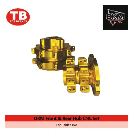 [A7307] HUB FRONT & REAR CNC / RAIDER150 GOLD / OKM - LZD 
