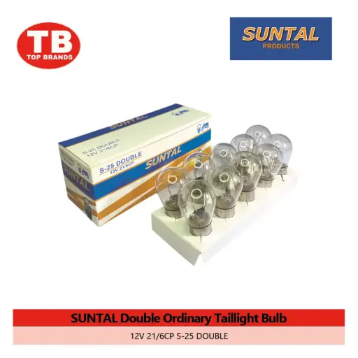 [BU013] BULB TAIL ORD SUNTAL DOUBLE / S-25 12V 21/6CP (10PCS/BOX) - LZD