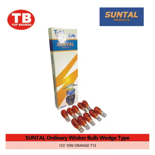 [BU017] BULB WINKER WEDGE TYPE SUNTAL / T13 12V 10W ORANGE (10PCS/BOX)  - LZD