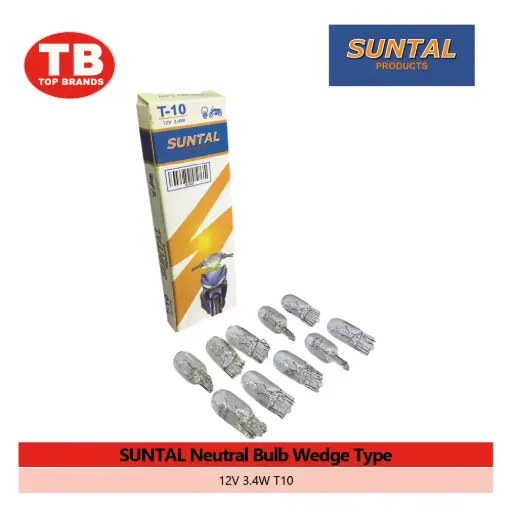 [BU020] BULB NEUTRAL WEDGE TYPE SUNTAL / T10 12V 3.4W (10PCS/BOX) - LZD
