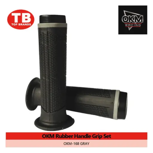 [OM293E] HANDLE GRIP SET RUBBER / OKM-168 GRAY - LZD 